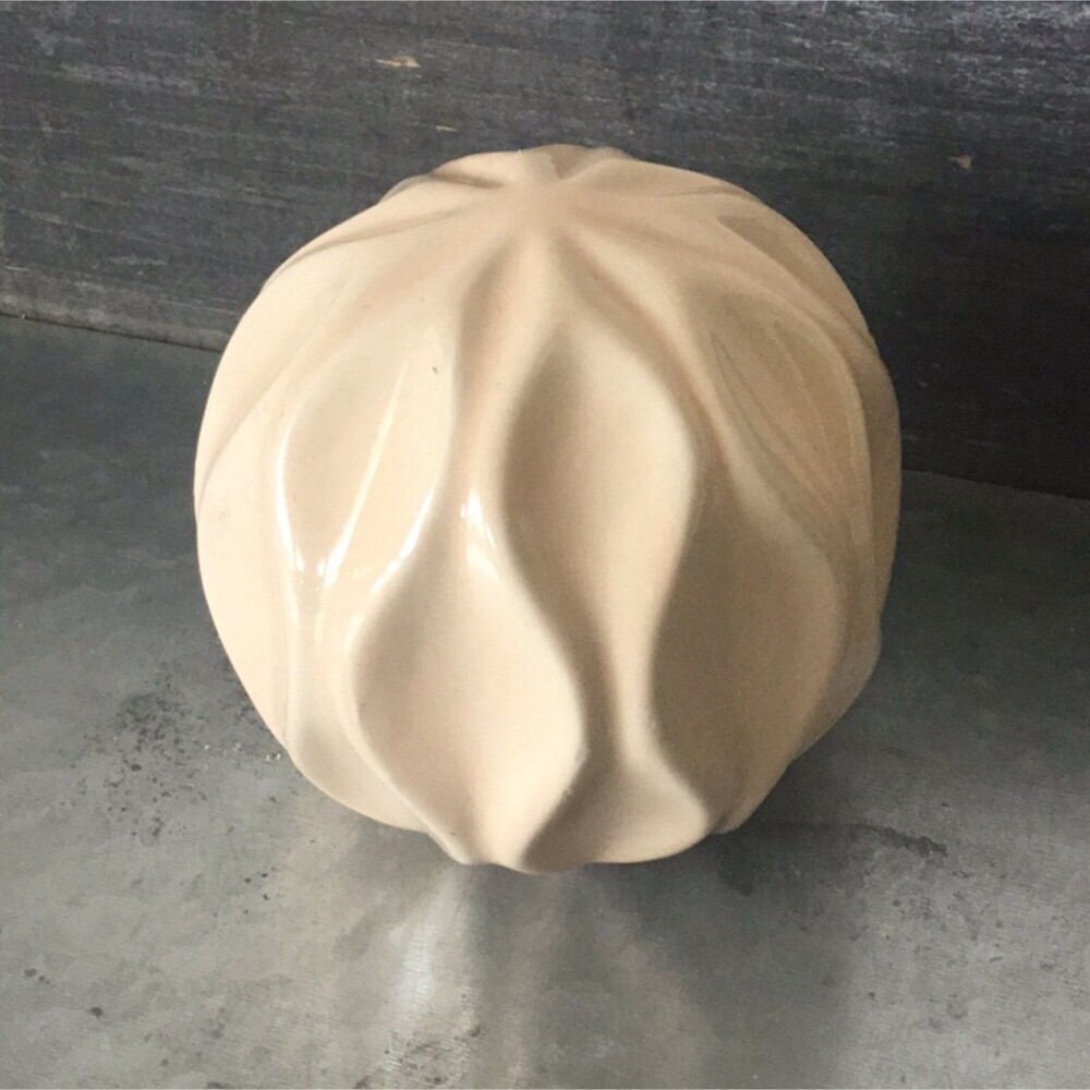 Peach ceramic orb sphere simple minimal home decor 3.5"